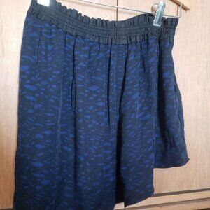 Isabel Marant silk black & navy print mini skirt, Size 4